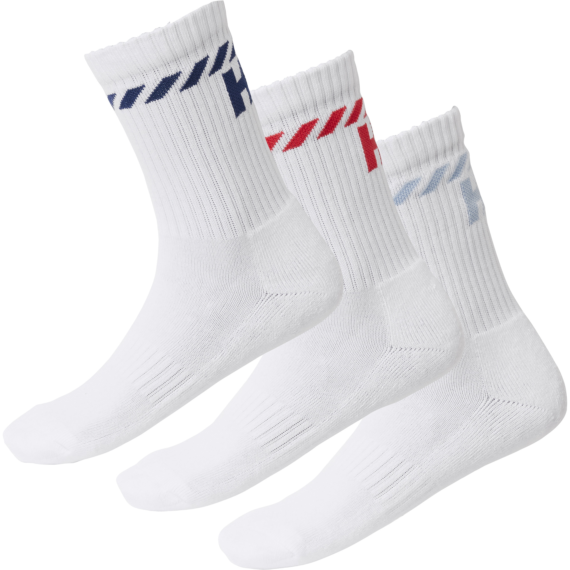 2026 Helly Hansen Cotton Sport Sock 3Pk 67479 - White Multi Stripe